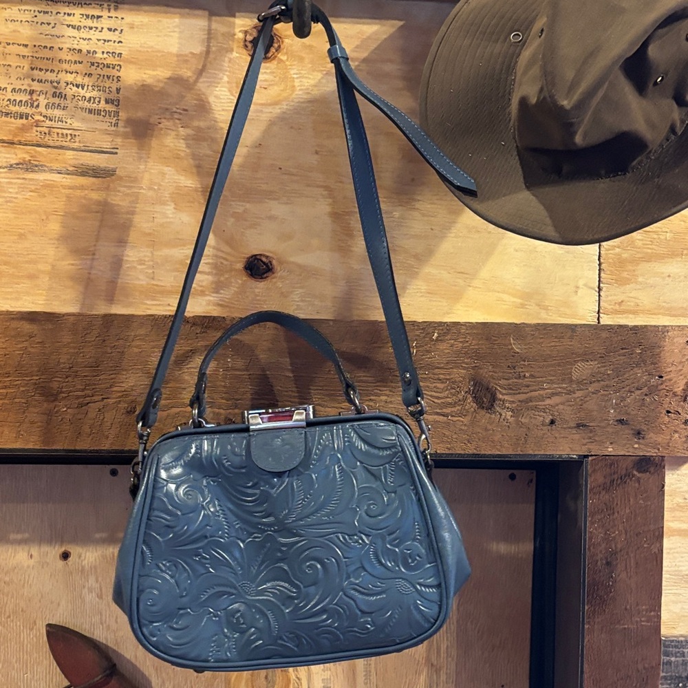 Patricia Nash Blue Embossed Shoulder Bag